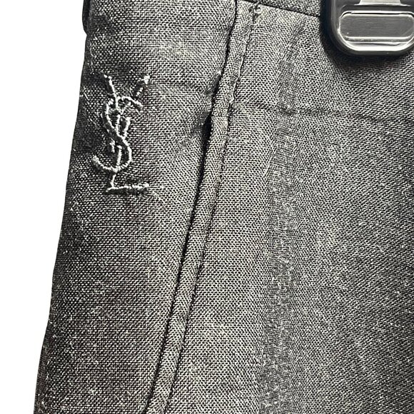 Vintage Yves Saint Laurent Trousers YSL Gray Wool Blend Dress Pants – Size EU50 - Picture 3 of 6